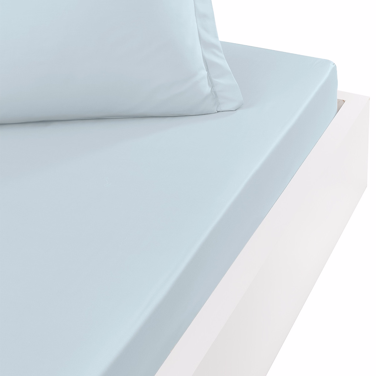 Drap housse en percale de coton bonnet 30 cm Nuage 90 × 190 cm SOFT PERCALE