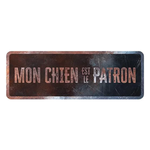 Panneau d'avertissement général coloris noir en métal galvanisé D&D Home - 40 x 13 X 0,3 cm