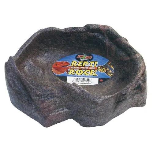 Gamelle pour reptile en plastique recyclé coloris gris Repti Rock - Taille L
