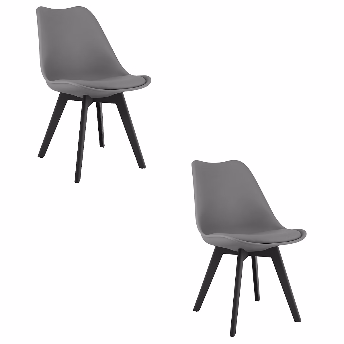 Chaise VALORA RIXK – Ergonomique Graphite avec pieds noirs x2