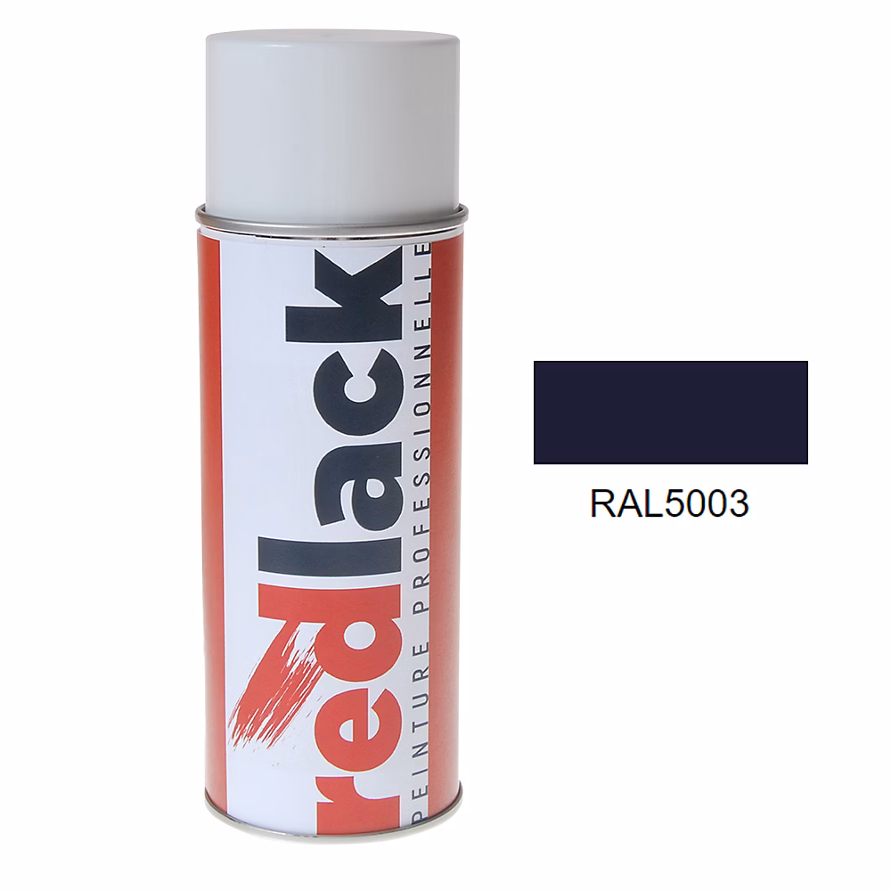 Bombe de peinture Aérosol – spray, 400ml, RAL 5003 Bleu saphir, Satiné, multisupport, Redlack, RAL5003