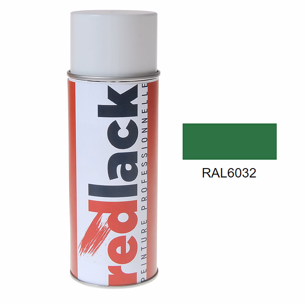 Bombe de peinture Aérosol – spray, 400ml, RAL 6032 Vert de sécurité, Brillant, multisupport, Redlack, RAL6032