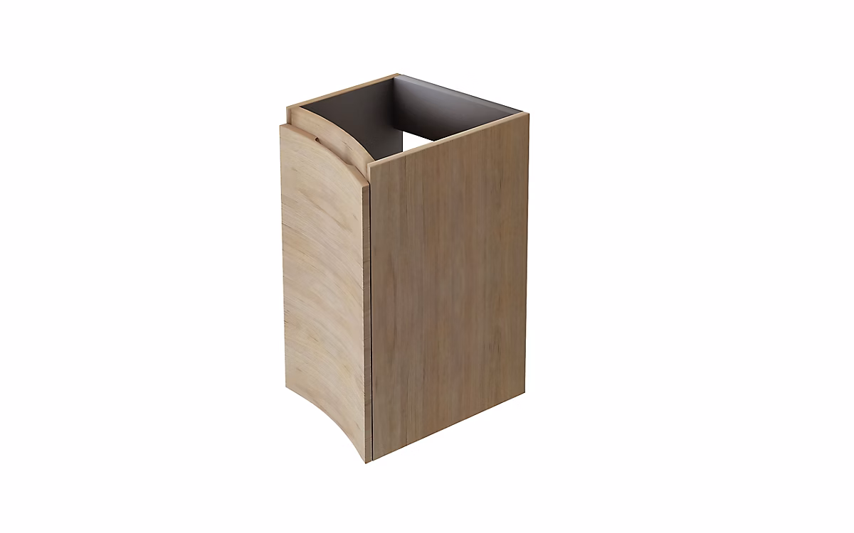 Meuble complément sous vasque l.34 cm – effet bois, version gauche, Vague