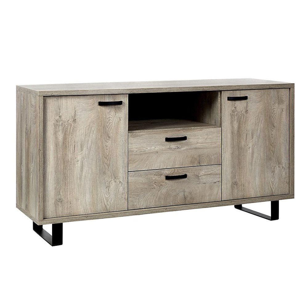 Buffet NEWTON 170 cm 2 portes – 2 tiroirs Chene clair Design robuste