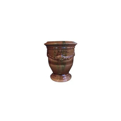 Vase Anduze flammé en terre cuite émaillée H 14 x Ø 12 cm