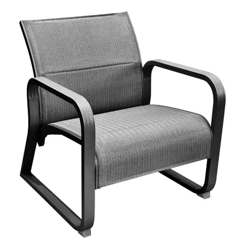 Fauteuil lounge Quenza II-padded coloris noir en aluminium