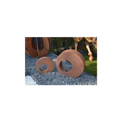 Photophore bulle en métal effet rouille coloris marron 60 cm