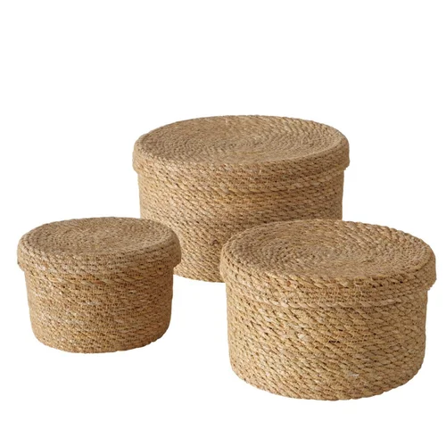 Panier rond en algues marron Sophy L - Ø 25 x H 14 cm
