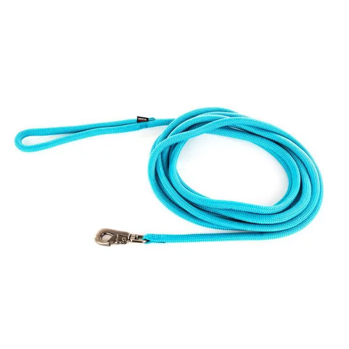 Longe ronde pour chien coloris turquoise 1,3 cm x 5 m