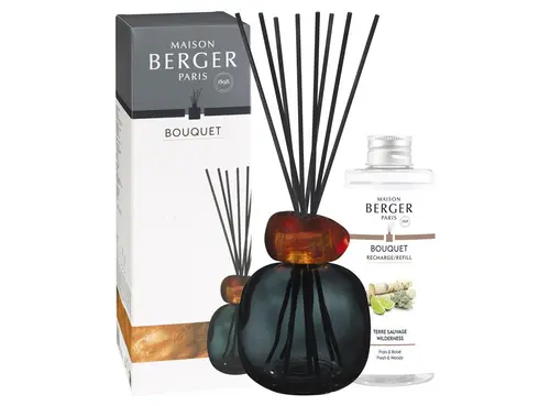 Bouquet parfumé noir/ambre Maison Berger minéral parfum Terre sauvage - 180 ml