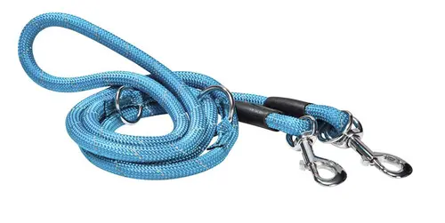 Laisse ronde 3 positions coloris bleu Bobby - 189 cm