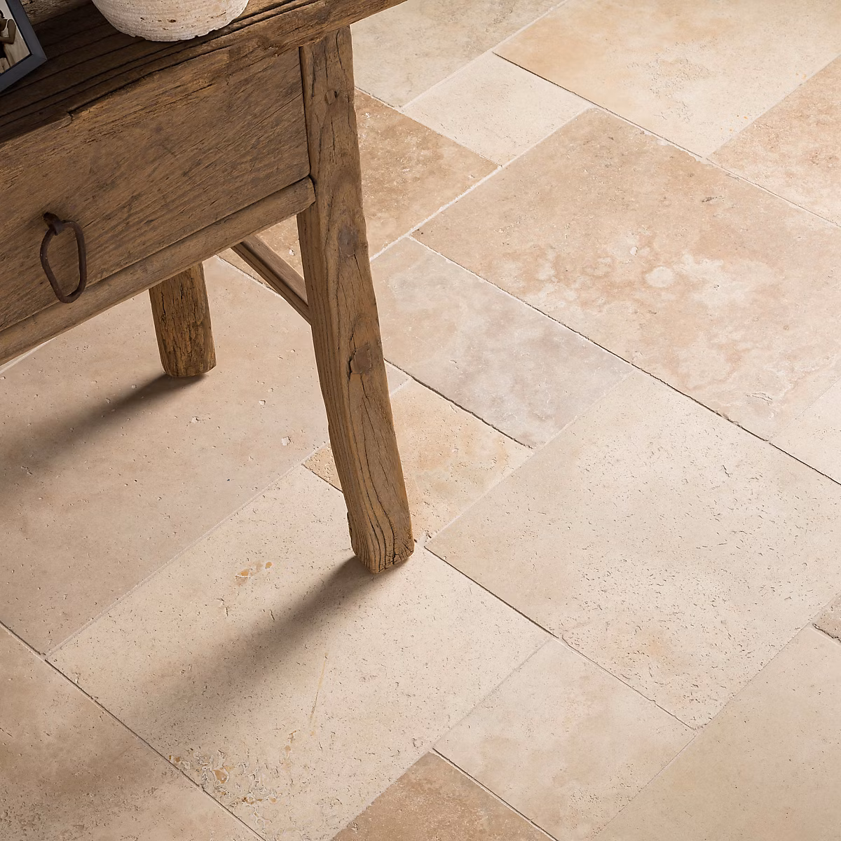 Dallage Travertin Beige Nuancé Opus 4 × 3 cm – Extérieur (lot de 1 | 48 m² soit 2 paquets) | RO'MA NATURE