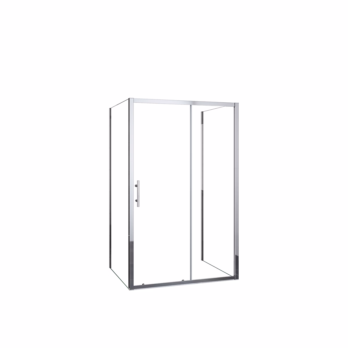 Cabine de douche en forme U 100 × 80 × 80 × 190cm une porte de douche coulissante + 2 parois latérales