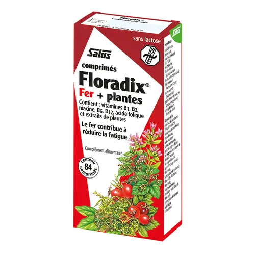 Complément fer + plantes Salus Floradix - 84 comprimés