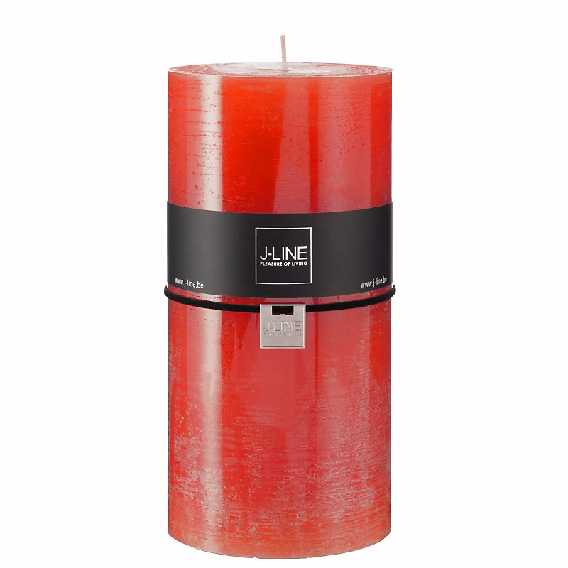 Bougie cylindrique 140H rouge 10 × 10 × 20 cm