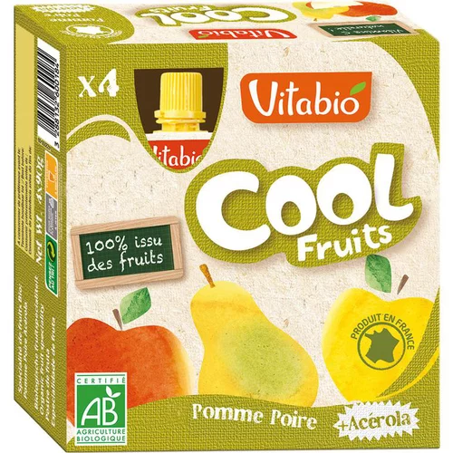 Cool Fruits Bio Pomme-Poire 4 X 90 G VITABIO