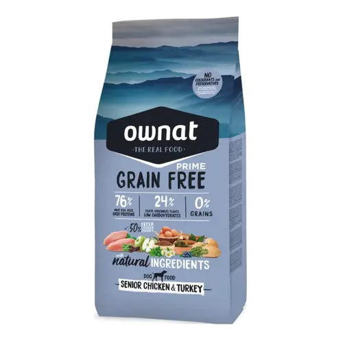 Croquette pour chien mature Grain Free à la volaille Ownat - 3 kg