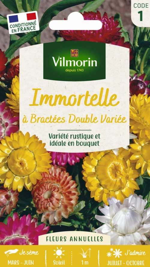 Immortelle à Bractées Double Variée Vilmorin - graines à semer