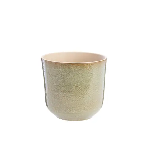 Cache-pot coloris vert en céramique Sandstone - 25 x 23 cm