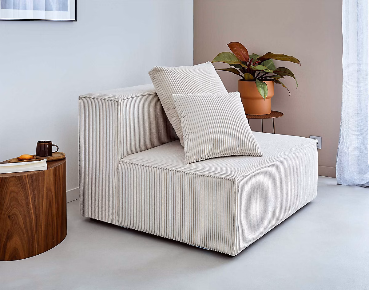 Colombine – module d'assise | en velours côtelé | Lisa Design