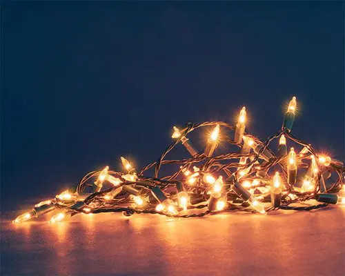 Guirlande lumineuse à 100 LED ambre style vintage sur câble vert - 8 m