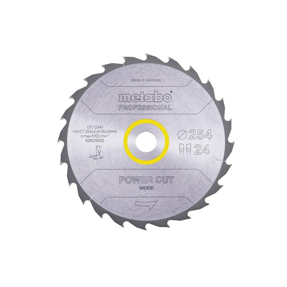 METABO SAS Lame de scie circ. Pro Power Cut Wood HW/CT 254x30, 24 WZ 30° – Matériel de jardin