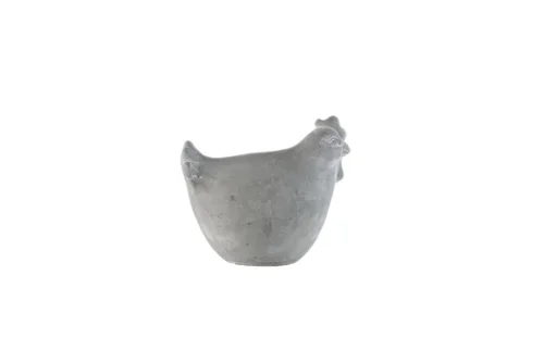 Poule en ciment gris Pot&Déco - 8,5 x 5,5 x 8 cm