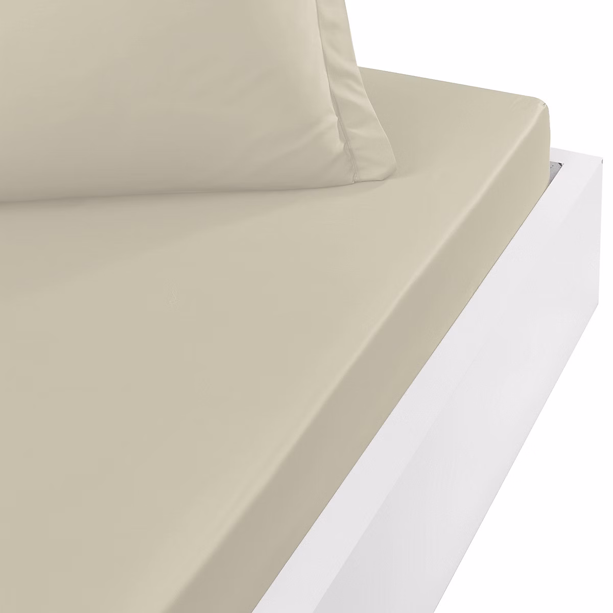 Drap housse en percale de coton bonnet 30 cm Ficelle 90 × 190 cm SOFT PERCALE