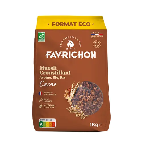 Muesli croustillant cacao bio Favrichon - 1 kg