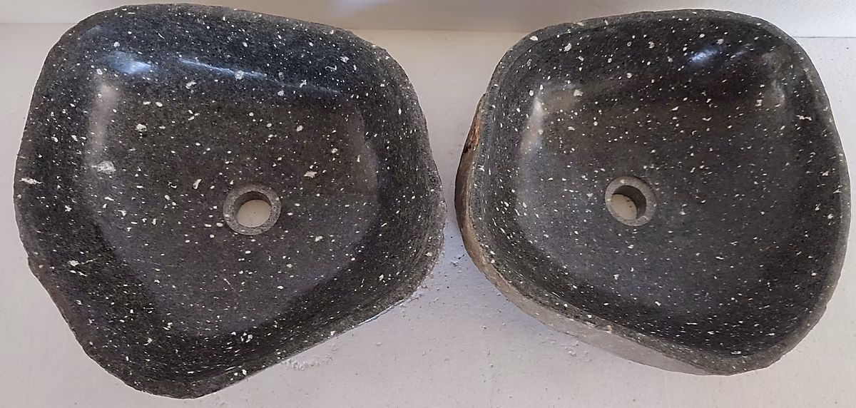duo double vasque en pierre 42 × 41cm 53A