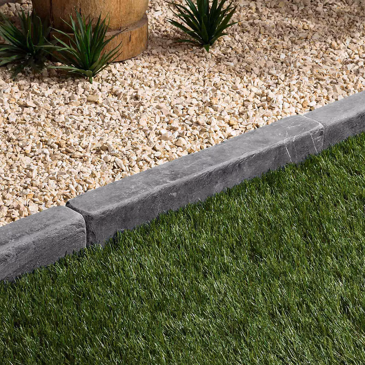 Bordure de jardin Ardoise Noire Vieillie 50 × 8 × 6 cm (à l'unité) – RO'MA NATURE