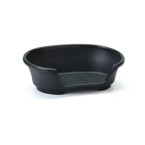 Corbeille pour chien en plastique noir Savic modèle Cosy Air 45 cm (fond du panier) - 55 x 29 x 19 cm
