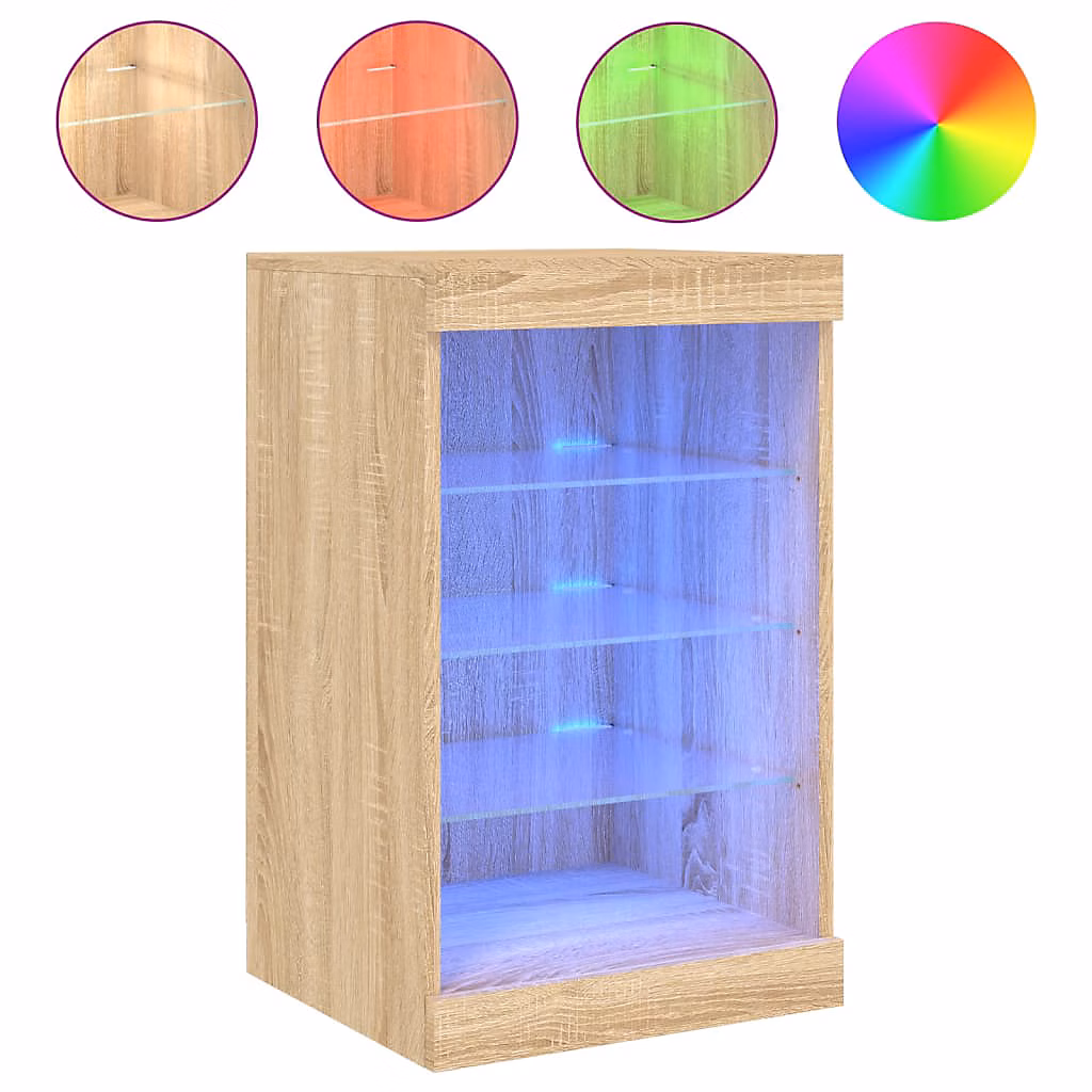 Buffet avec lumières LED chêne sonoma 41 × 37 × 67 cm vidaXL