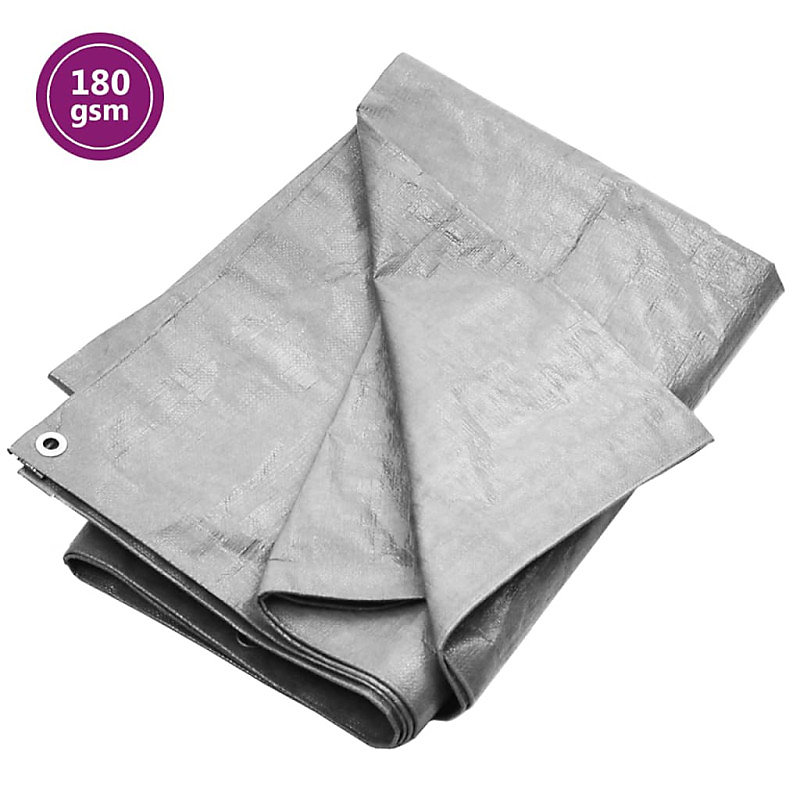 Bâche 180 g m² 6 × 10 m Gris PEHD