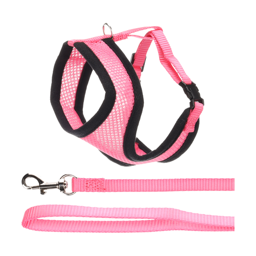 HARNAIS AVEC LAISSE POUR CHATON 'HARMS' FLAMINGO® - ROSE - 28CM