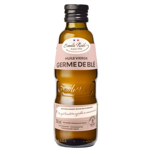 Huile vierge de germe de blé bio en bouteille de 250 ml