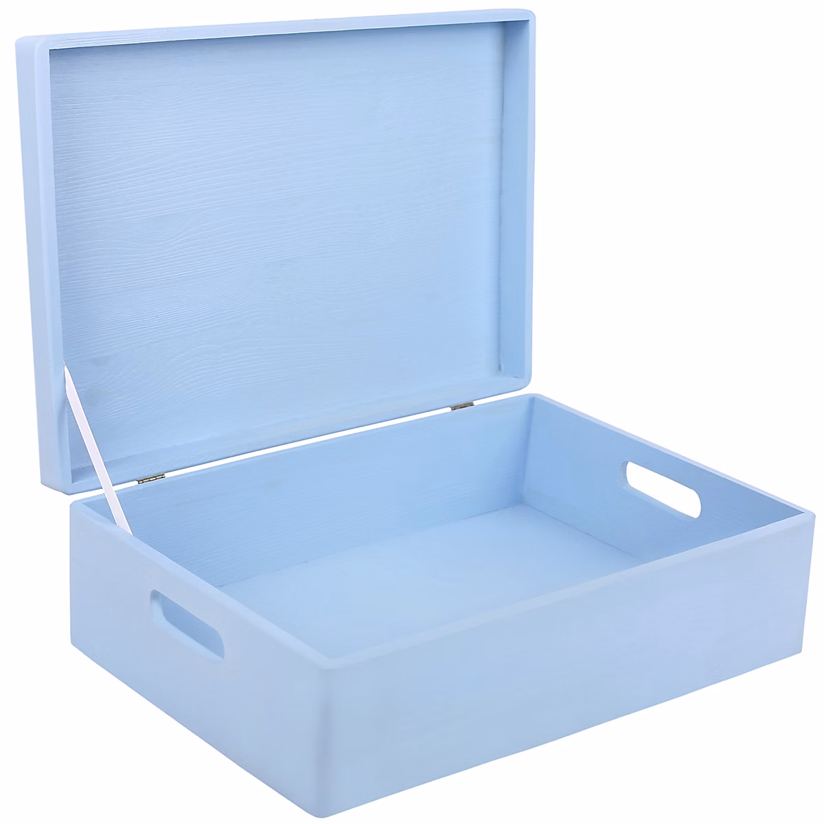 Creative Deco Boite de Rangement en Bois Bleu 40 × 30 × 14 cm (+/-1cm) – Couvercle et Poignées, Boîte Souvenirs, Boîte à Jouets