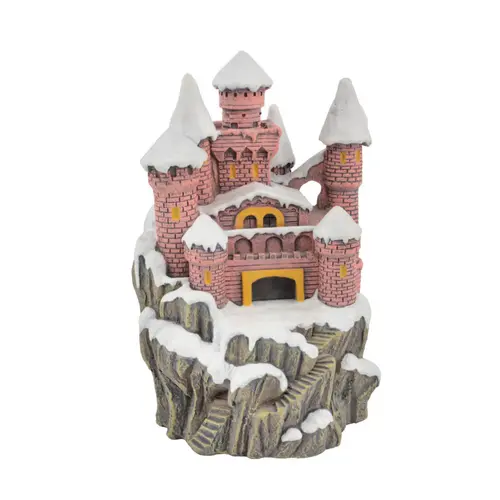 Décoration pour aquarium coloris multicolore en résine château de princesse d'hiver Aquatlantis - 9,5 x 9,5 x 13,5 cm