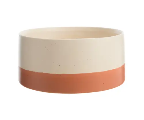 Coupe pour cache-pot Cactus coloris beige en céramique - 20 x 20 x 9 cm