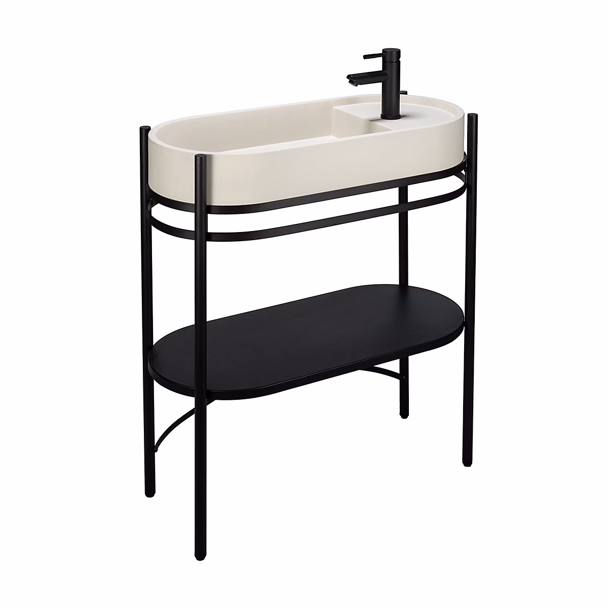 Meuble sous vasque l.81 x H.89 | 5 x P.37 – 5 cm – métal noir – Homesight Pao