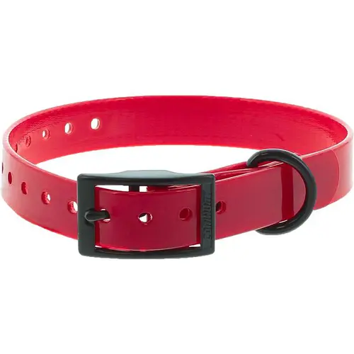 Collier pour chien en polyuréthane coloris rouge boucle double Canihunt Xtreme - 1,9 x 0,25 x 45 cm