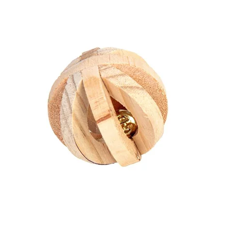 Boule en bois avec clochette pour rongeur Ø6 cm