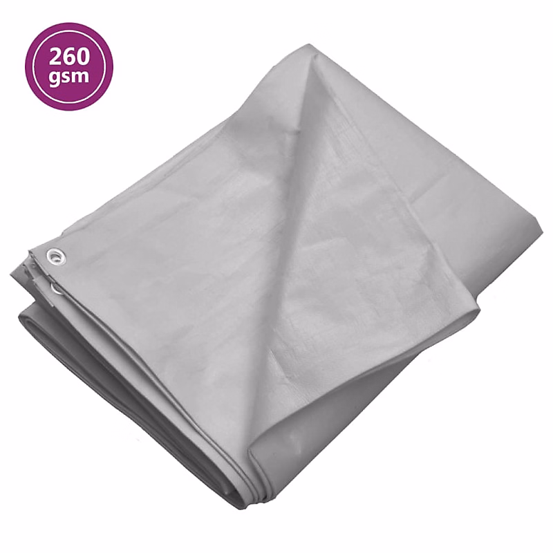 Bâche 260 g m² 3 × 4 m Gris PEHD
