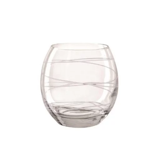 Verre à eau en verre cristallin avec un motif de lignes blanches Circle – 39 cl
