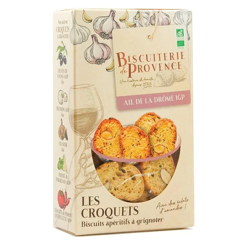 Croquet bio ail Drome Biscuiterie de Provence - 90 g