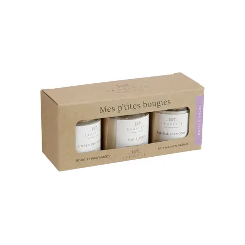 Coffret de 3 bougies Saugettes Mes P’tites bougies parfumées Mamie d’Amour - 3 x 50 g