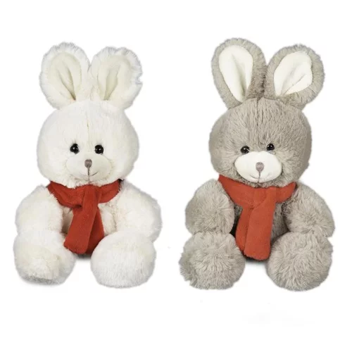 Lapins assortis écharpe coloris beige - 15 cm