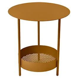 Guéridon Salsa coloris marron en acier Fermob - Ø 50 x 50 cm