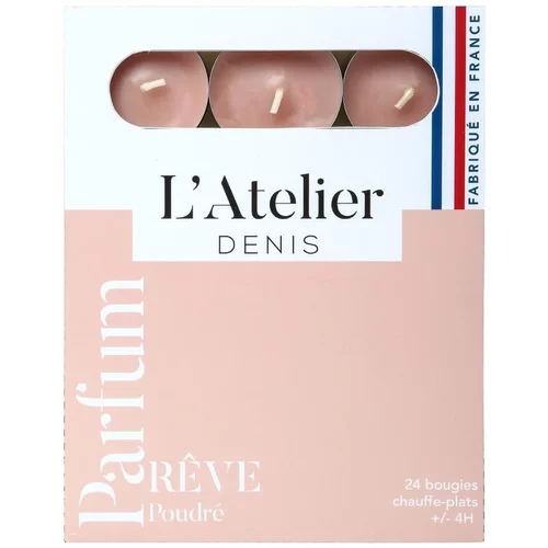 Bougies chauffe-plats rose parfum rêve poudré L’Atelier de Denis - L’étui de 24