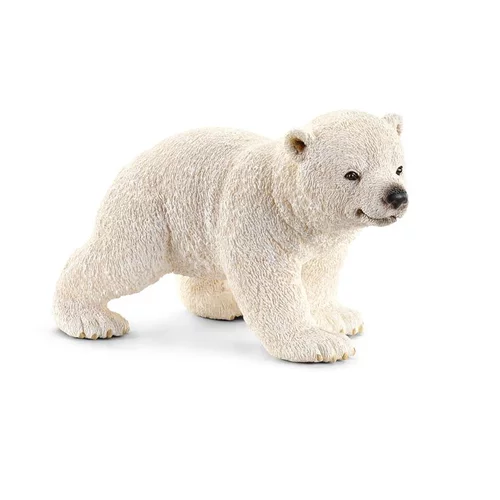 Figurine d'ourson polaire blanc en marche Schleich Animaux sauvages - 6,5 x 4 cm